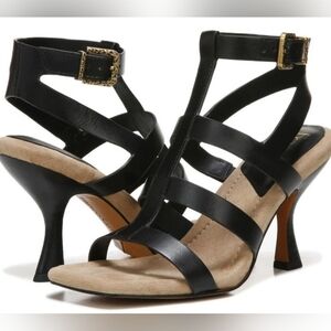 FRANCO SARTO RINE 2 WOMENS LEATHER ANKLE STRAP HEELS